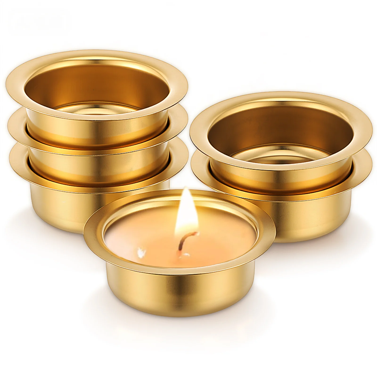 6 Stück Metall-Teelichthalter, Leere Duftkerzenbecher, Kerzenständer, Wachsbecher, Tischdekoration