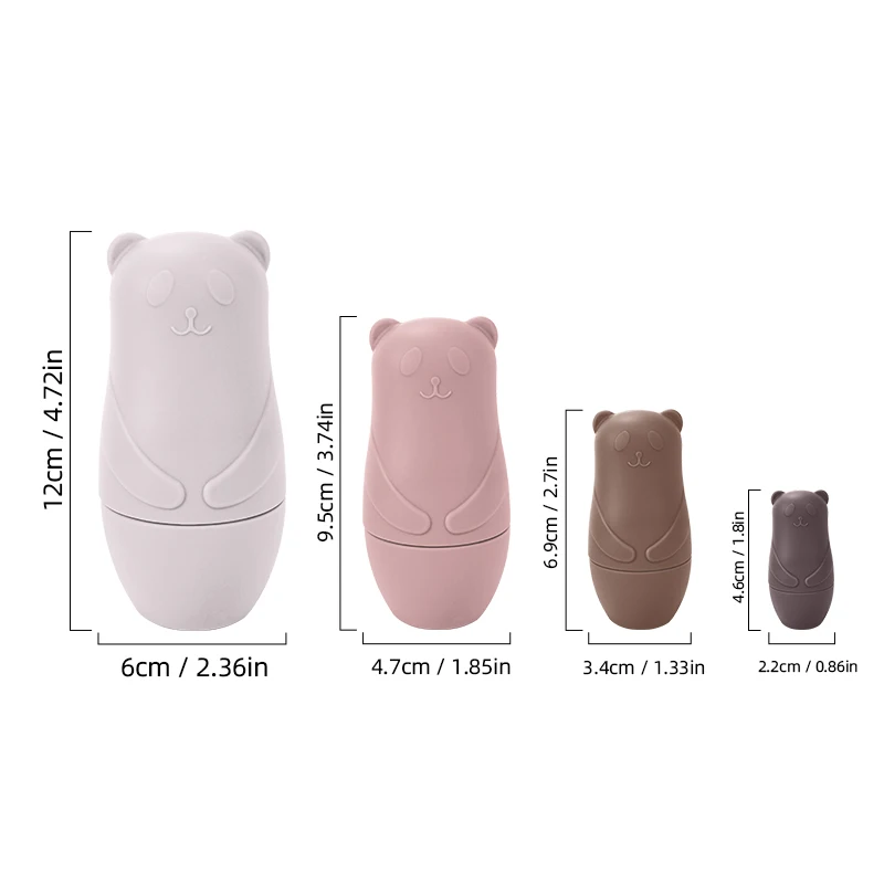 Siliconen Matryoshka Stapelen Speelgoed Russische Nesting Dolls Baby voor Kinderen Siliconen Stapelblokken Pop Binnen Pop Speelgoed Interact