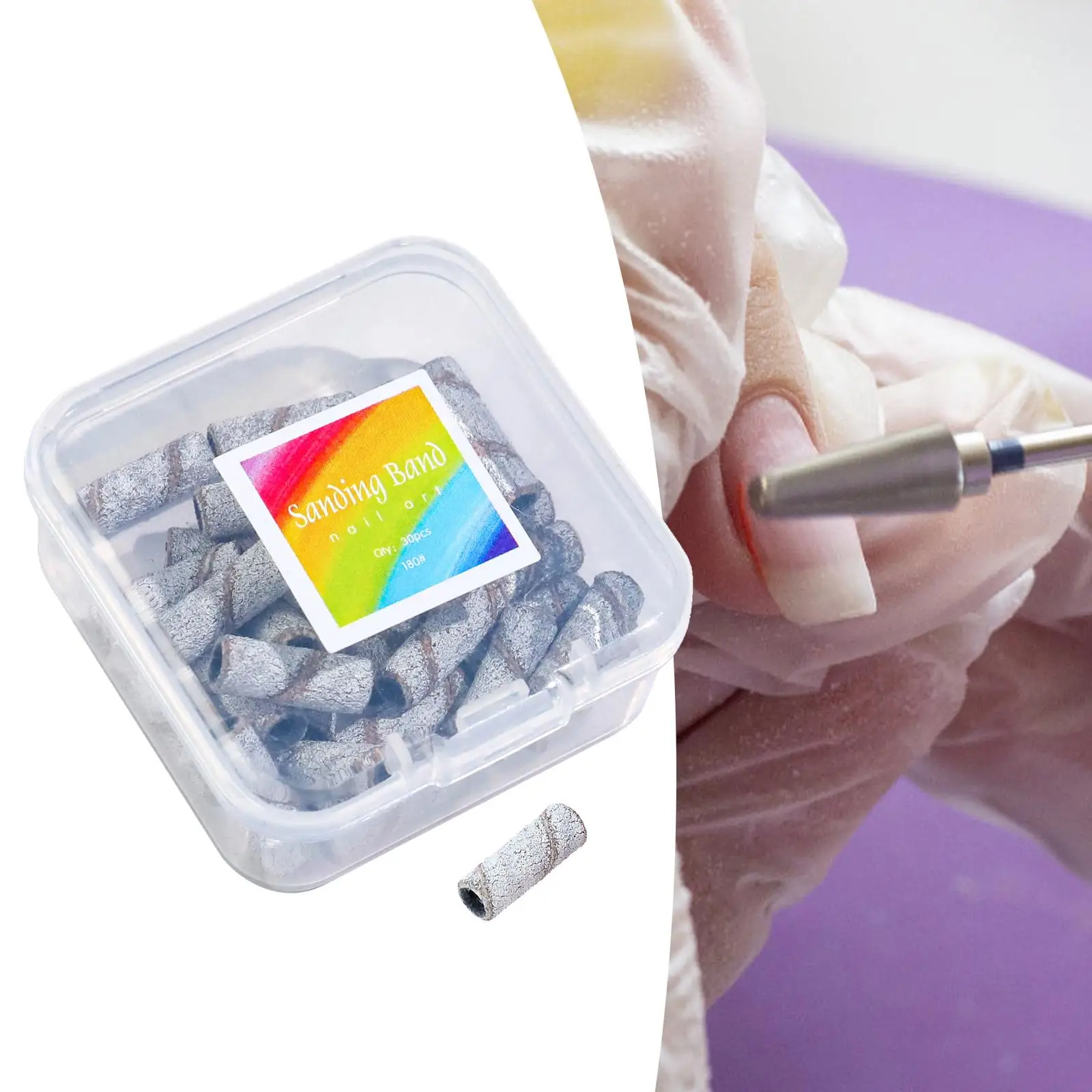 الفولاذ المقاوم للصدأ الرملي العصابات الحفر مسمار التدريبات بت حامل الكهربائية مانيكير باديكير أداة للعناية بالأظافر في المنزل #6