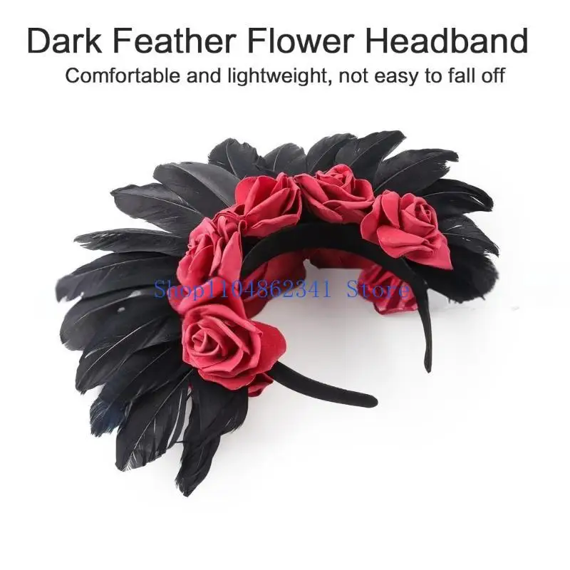 

5asd Stylish Halloween Accessory Flower Hairband Headwear for Adult and Teens