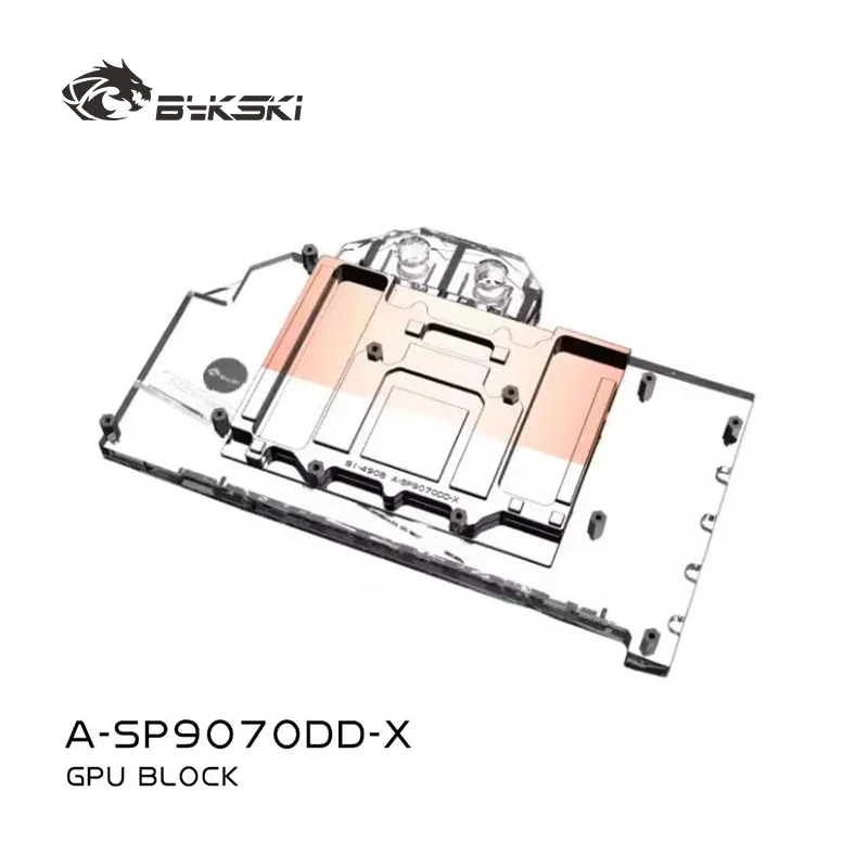 Bykski GPU Block Use for SAPPHIRE RX9070XT NITRO+ GAMING OC Video Card 0.3mm Jet Micro-waterway/ Dense Waterways A-SP9070DD-X