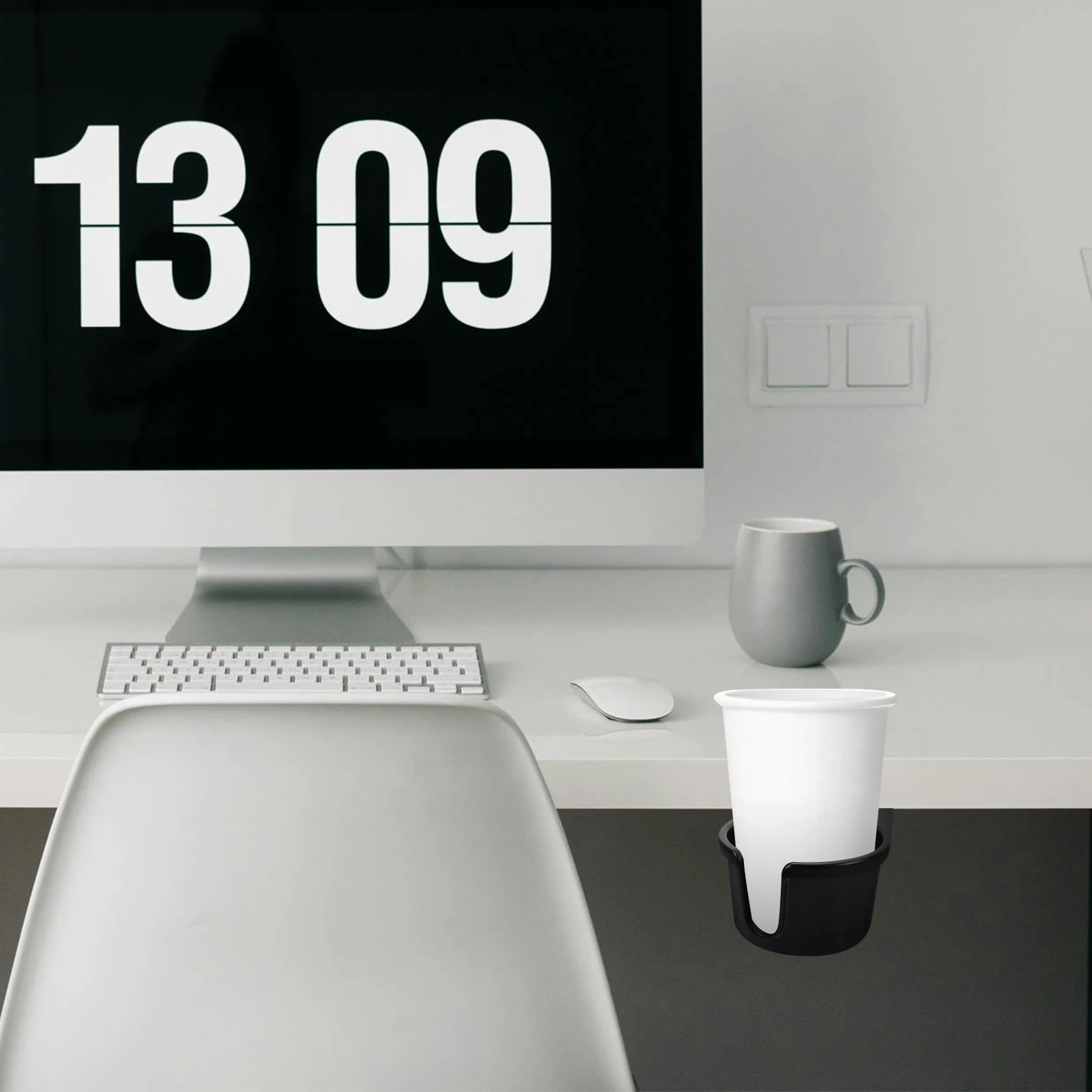 

Desk Cup Holder 360 Rotating Under Table Coffee Mug Storage Elegant Workspace Addition Desk Cup Holder