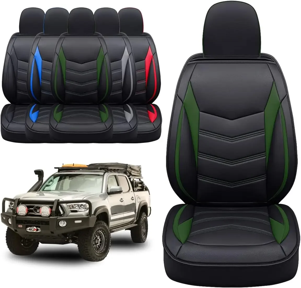 Tacoma Custom Seat Covers M9 Full Set, Fit 2005-2023 Tacoma Double/Crew Cab SR SR5 TRD Sport TRD Off-Road PreRunne