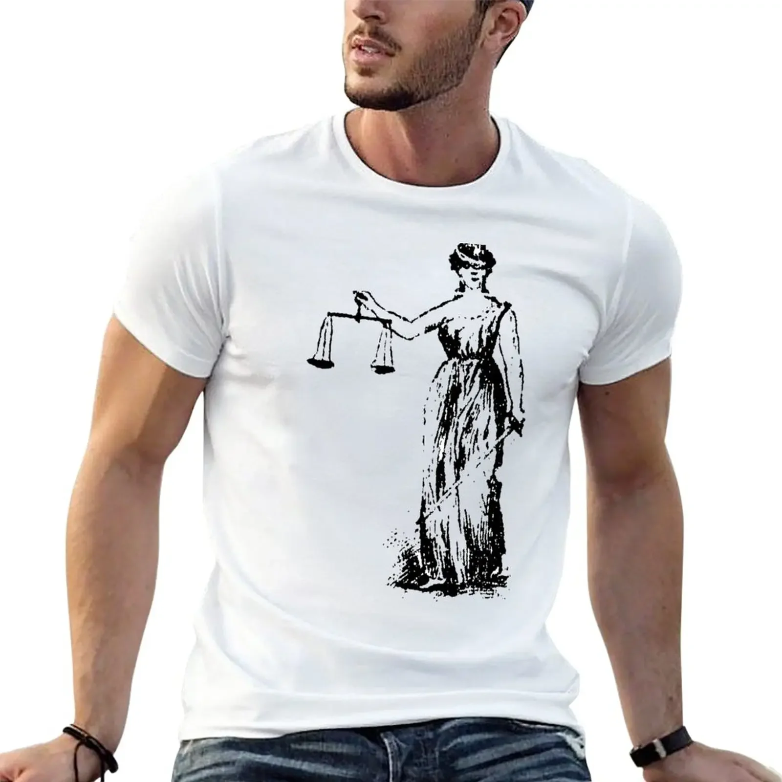 New lady justice T-Shirt boys animal print shirt Aesthetic clothing quick drying t-shirt vintage t shirt funny t shirts for men