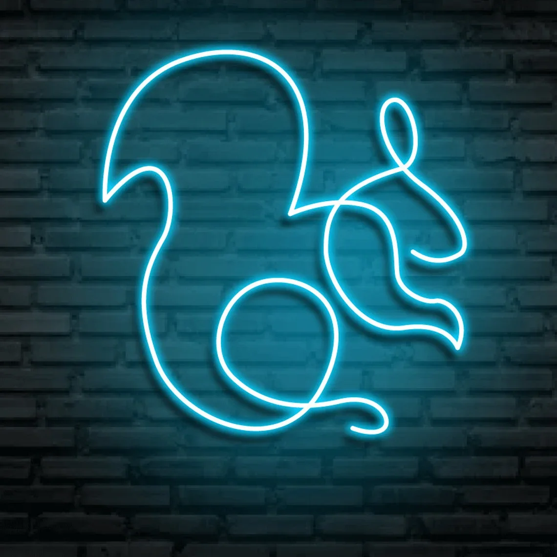 Squirrel Neon Sign Custom Cute Animal Blue Squirrel Led Sign Bedroom Wall Decor Home Decor Zoo Art Neon Kids Room Decor