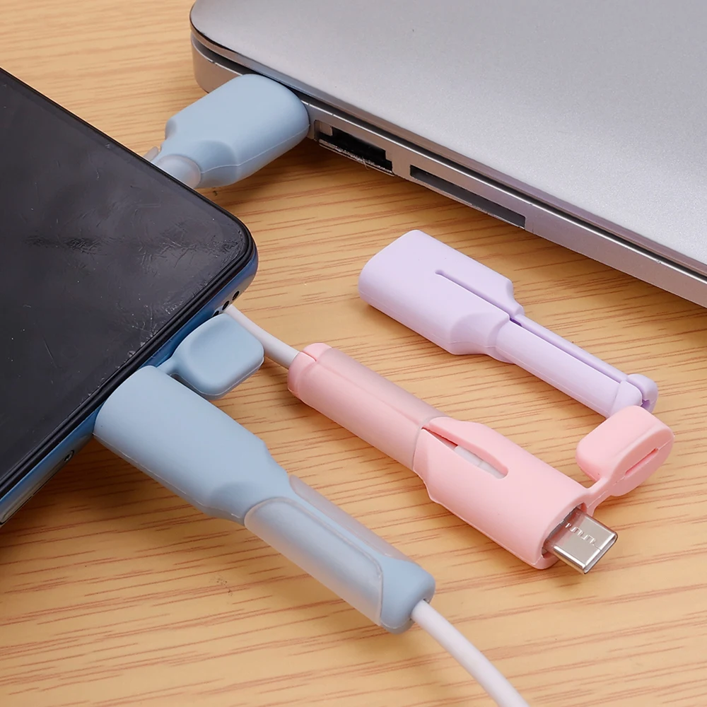 Silicone Cable Winder Protector For Android Type-C Micro USB Charger Data Cord Dustproof Cover Anti Break Protective Sleeve