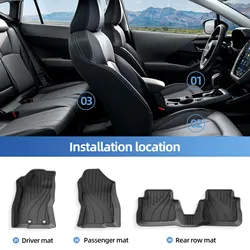 Left Drive for Subaru Crosstrek 2024 TPE 3D Car Floor Mats Cargo Liner Trunk Pad All Weather Waterproof Black Left Rudder