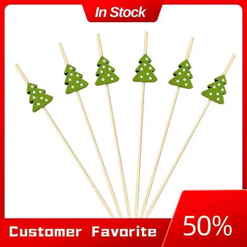 

Лидер продаж, 200 шт., рождественские палочки для коктейлей, зубочистки, декоративные шампуры, рождественские вечеринки, палочки для еды, гарнировые шампуры