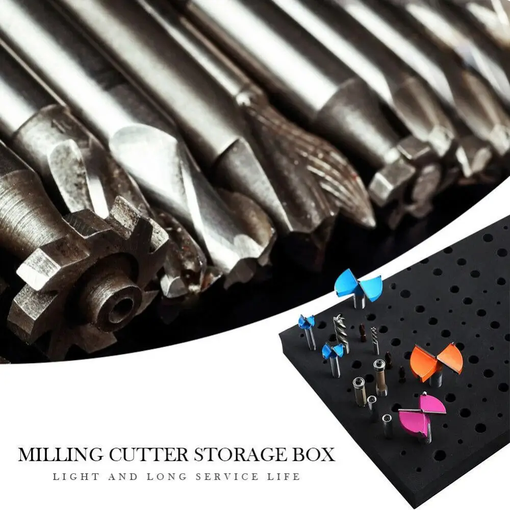 Router Bit Organizer Tray with Foam Padding for Workshop Drawer Storage Wall Mount Drill Bit Holder Case