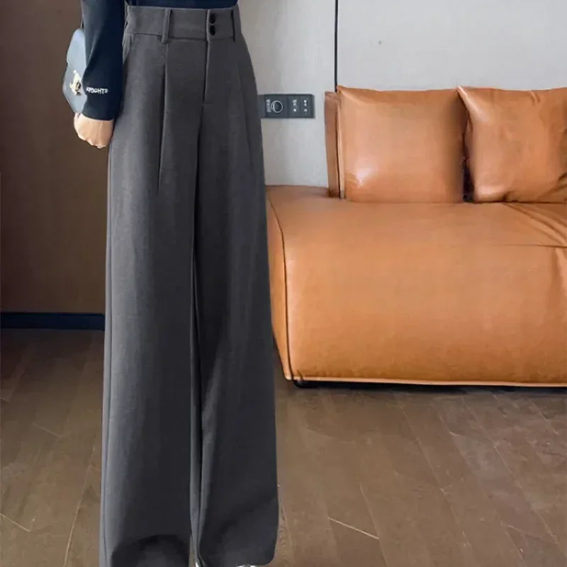 

Korean Fashion Solid Woman Trousers Baggy Loose Pants for Women Vintage Chic and Elegant Original G High Quality New In One Size