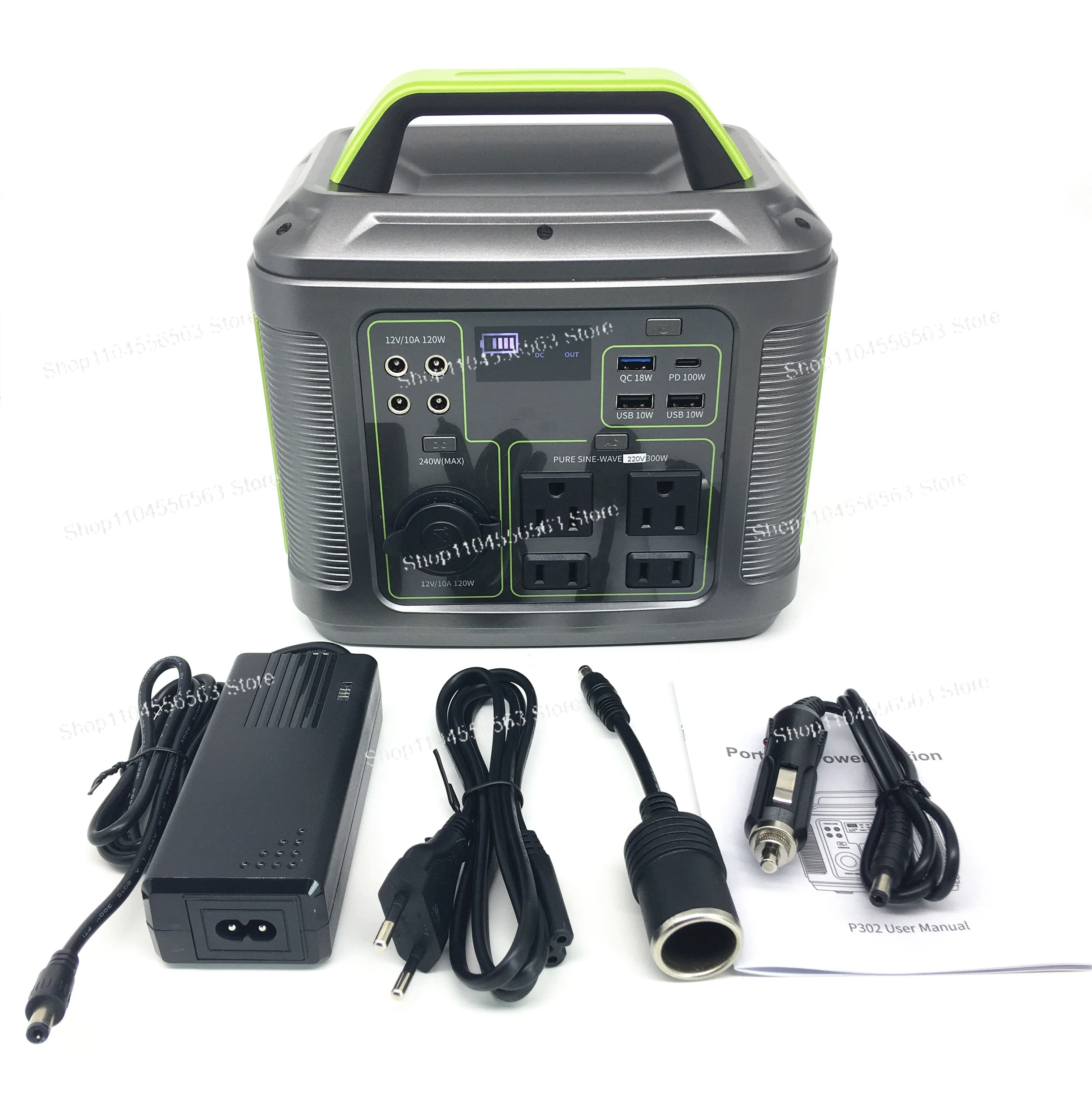 Portable Solar Generator 300W, LiFePO4 Pure Sine Wave With MPPT Controller