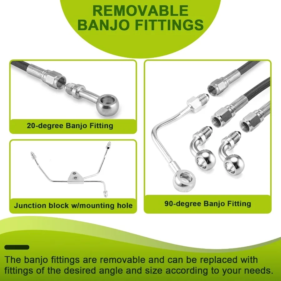 كابل القابض وخط الفرامل الأمامية ABS العلوي والسفلي والخانق بواسطة سلك تمديد لـ Harley Touring Street Electra Road Gli #4