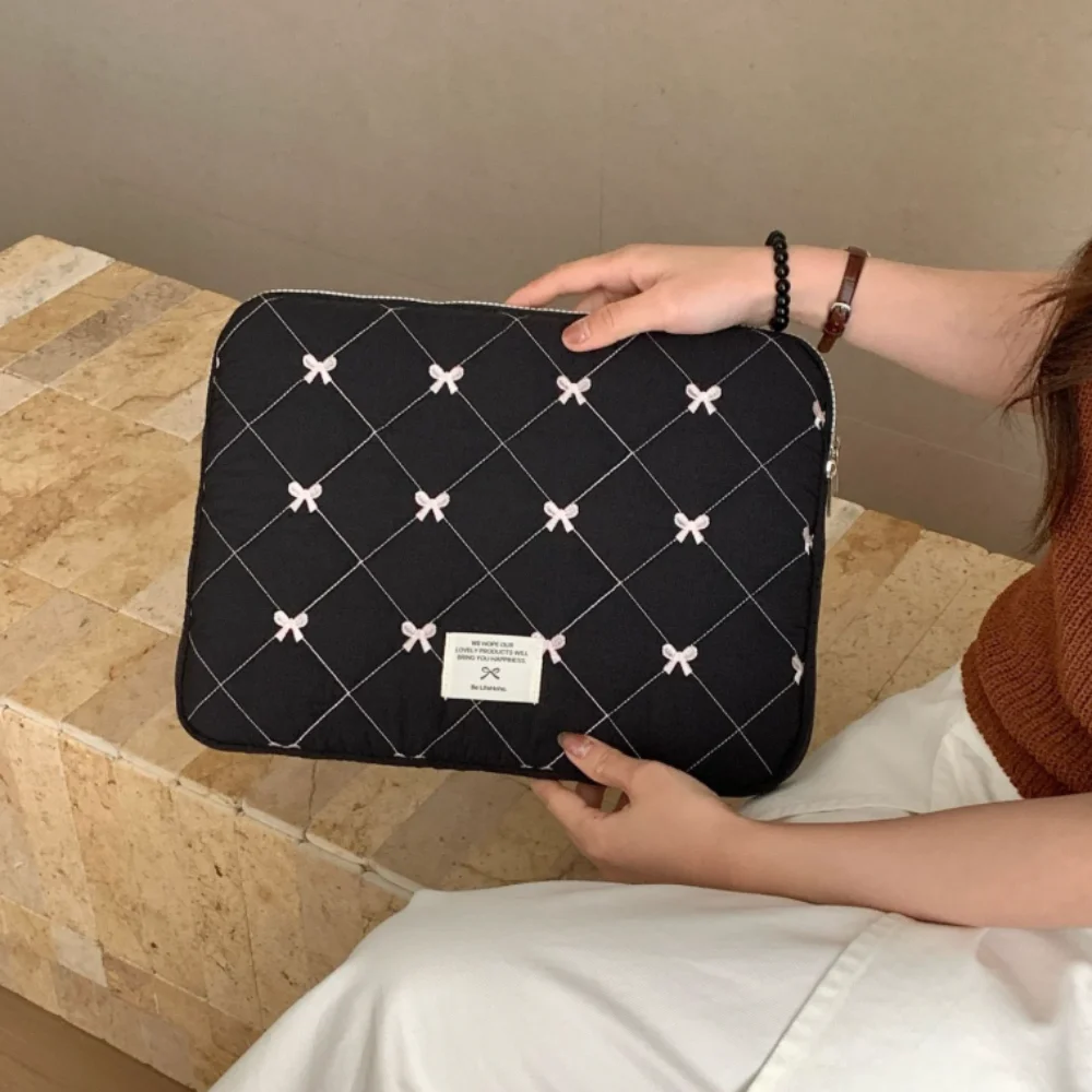 

Легкий чехол для ноутбука с бантом, милый дизайн, многоразмерная противоударная сумка для компьютера, мягкий материал с бантом и узлом