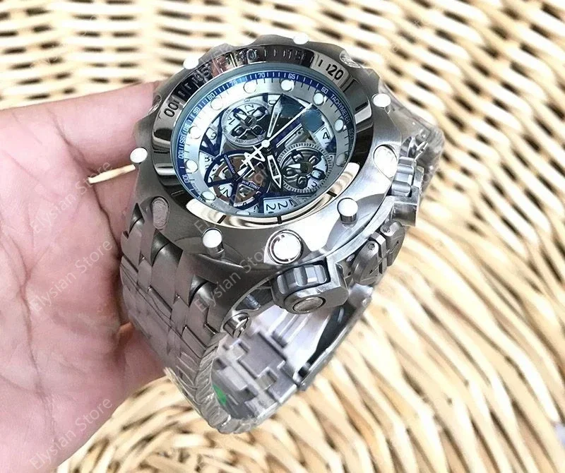 Reloj de hombre de alta gama dominante deportivo no mecánico completamente automático con esfera grande de acero hueco