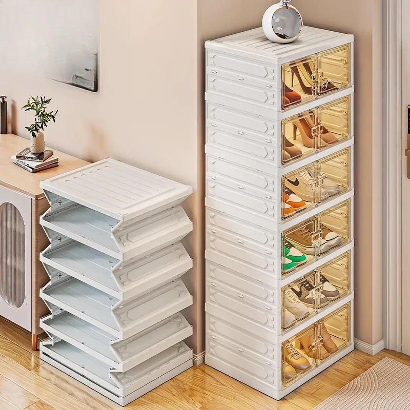 

Installation-free shoe cabinet Household large-capacity shoe box Dust-proof storage Foldable locker