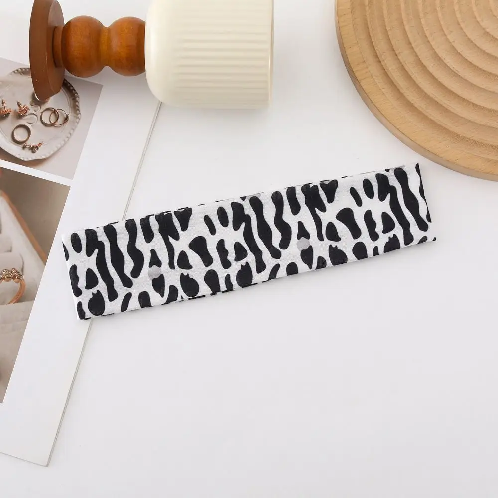 Fashion Leopard Print Yoga Headband Elastic Sweat-absorbent Makeup Headband Hair Accessories Soft Sport Hairband Daily Use