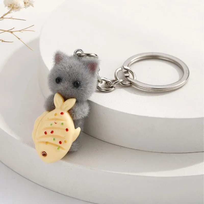 Porte-clés flocage chat dessin animé 3D, porte-clés chat Kawaii, porte-clés animal, équivalent voiture, bijoux à bricoler soi-même, cadeaux souvenirs pour femmes et hommes, 1PC, prédire