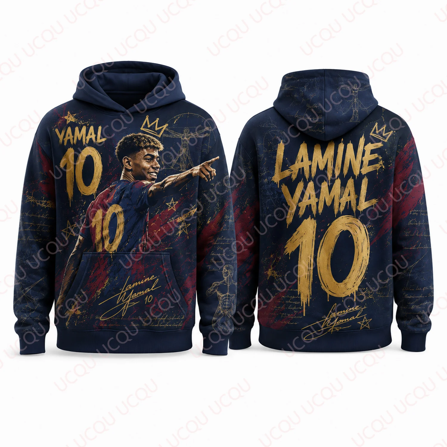 2026 Yamal 10 Hoodie Renaissance Art Inspired Sweatshirt Football Graphic Streetwear Luxury Casual Winter Pullover