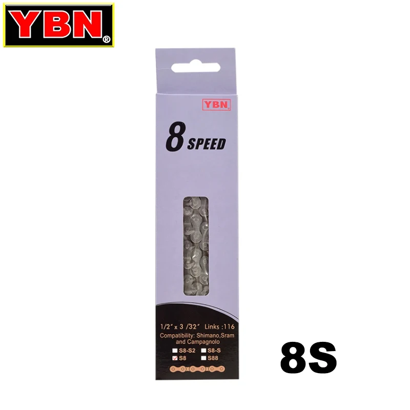 YBN 10/11/12S Chain MTB Mountain Road Bike Chains 10 11 12 Speed Hollow Bicycle Quick Link Silver S11S S12S Compatible SHIMANO