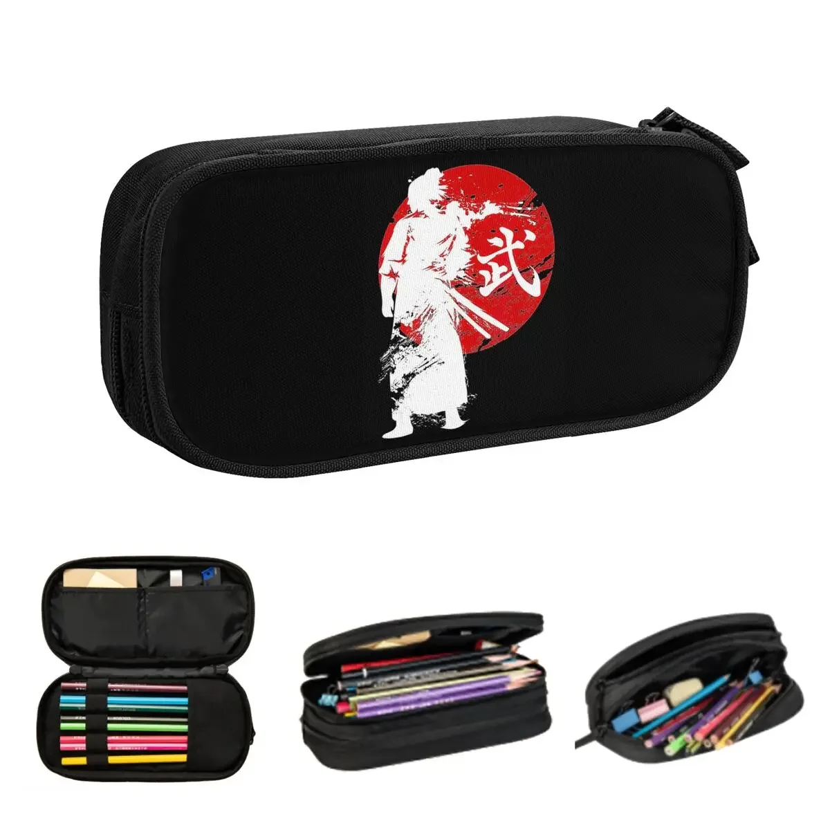 

Японский воин-самурай Бусидо, японская каллиграфия, восходящее солнце, пеналы для студентов, школьная коробка для ручек, сумка для карандашей, пенал