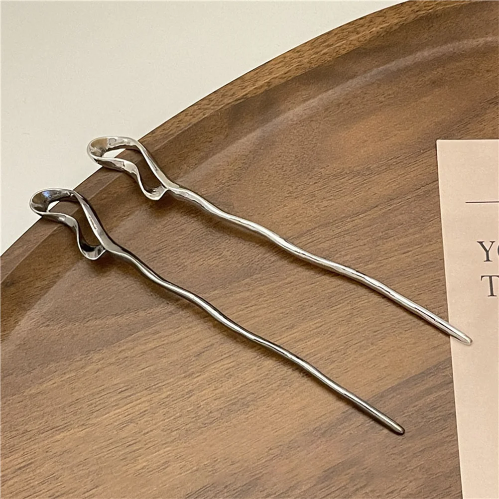 

2Pcs Chinese Hair Fork Metal Hairpin for Women Elegant DIY Hairstyles Suitable for Weddings Parties Balls Banquets