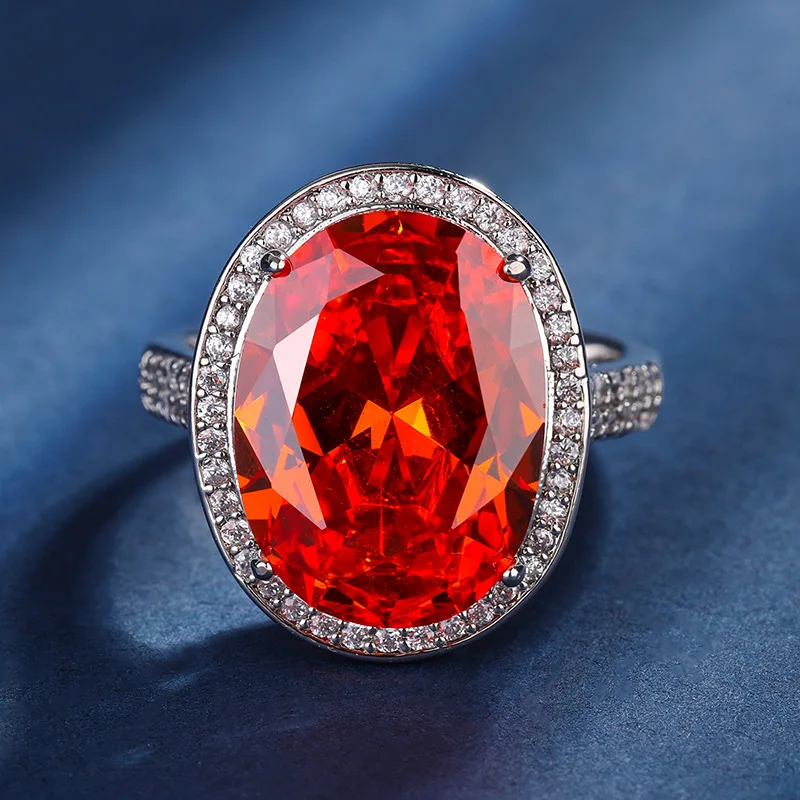 Jewelry Gold Plated Colored Gems Suit Female Denier Shape Birthday Gift Main Stone 13*18-12*16