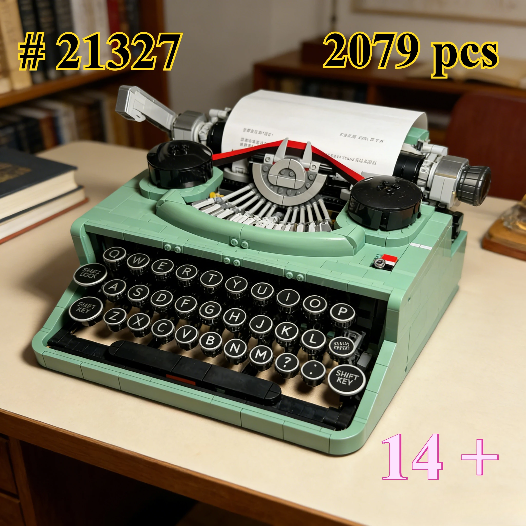 exquisite-green-typewriter-21327-building-blocks-sets-suitable-for-birthday-gifts-compatible-with-legoed-particles-，2079pcs