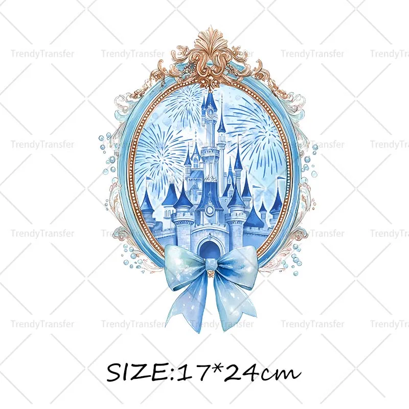 Kasteelprinsessen strik hittetransfer stickers strijk-op decals voor kleding thermische patches op T-shirts