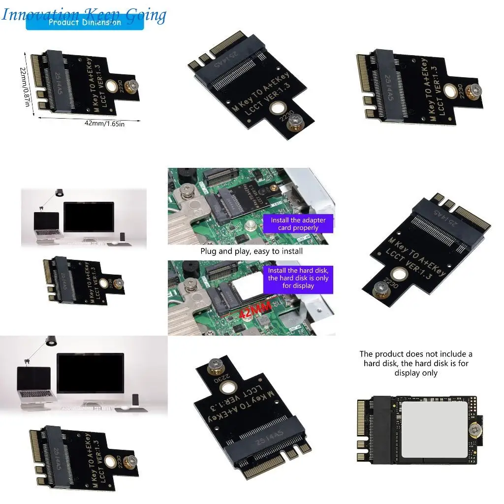 

E65C Fast Speed M.2 A+E NVMe SSDs PCIe4.0 Adapters, PCIE Host Controller Expansion Card for 2230 NVME SSDs