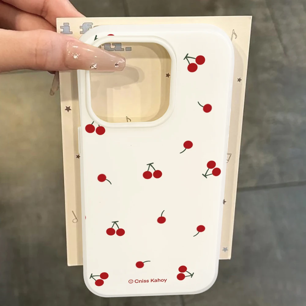 Für Samsung Galaxy S21 S26 S25 S24 S23 S22 Ultra Plus FE Hülle Einfache Kirschmuster Niedliche Abdeckung Für A37 A36 A54 A55 A56 Bonbonfarben Funda – Detail 4