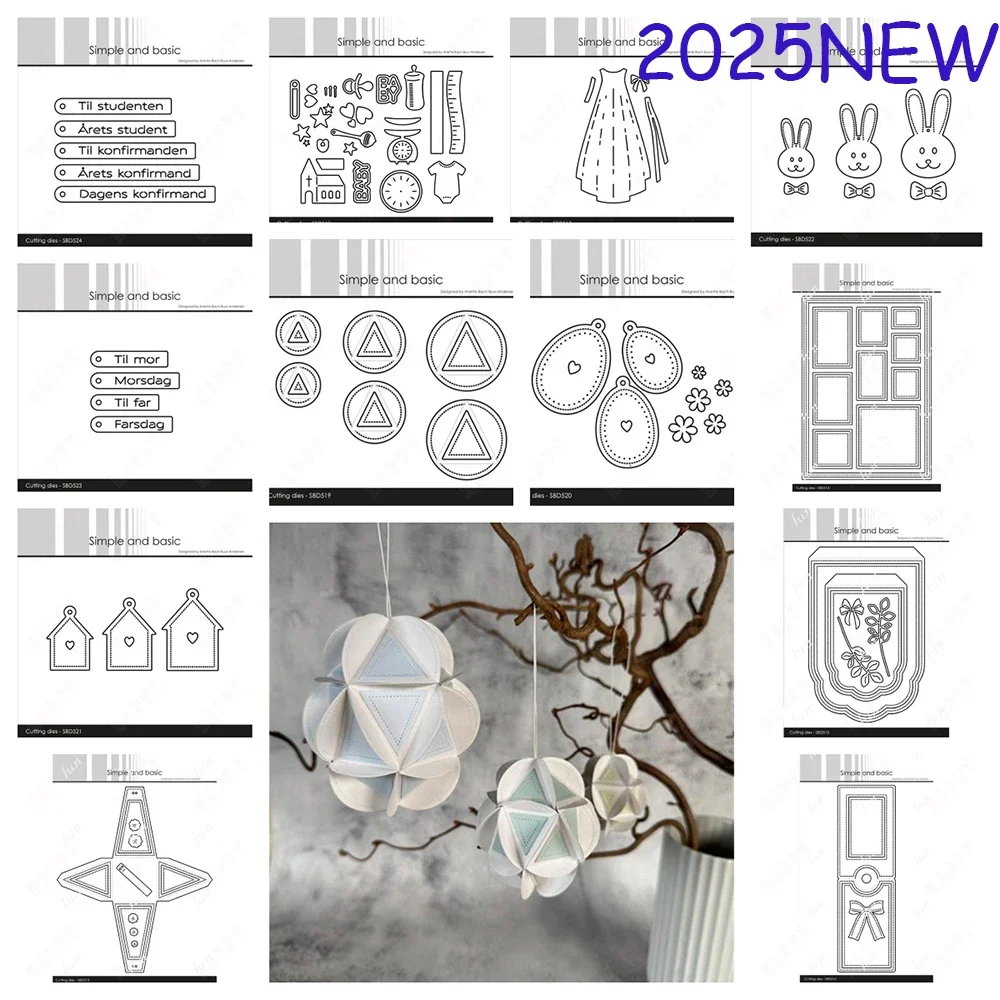 Embossed Metal Cutting Dies Sets Simple Butterflies Solid DIY Craft Wallet Making Greeting Card Scrapbooking Decoration 2025 New
