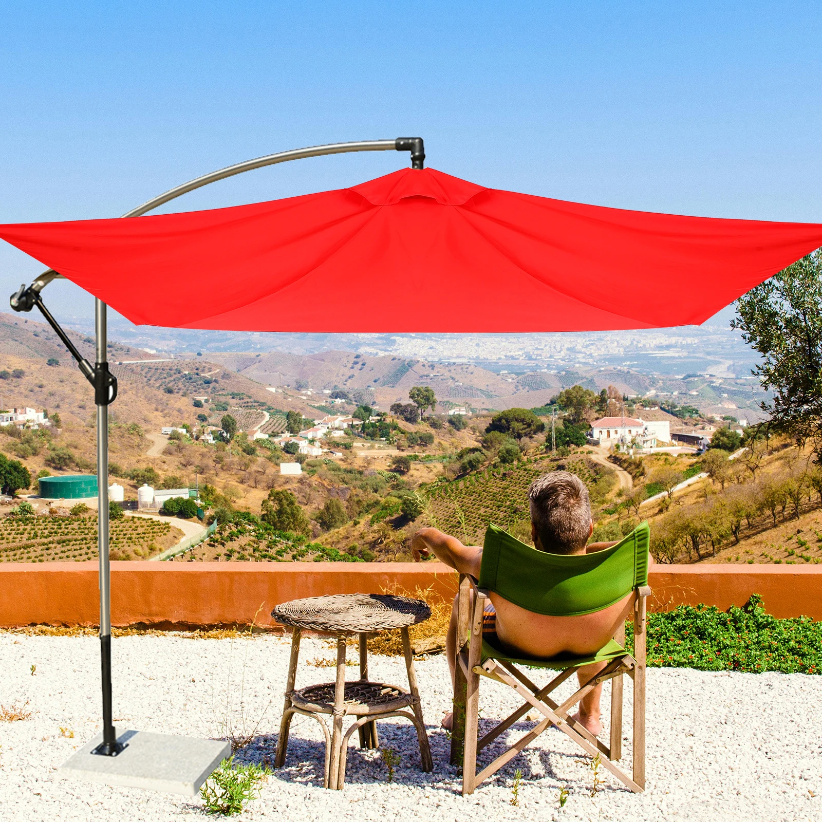 

Patio Replacement Colored Garden Canopy Windproof Rainproof Fabric For Outdoor Frame Easy Setup Yard Umbrella Accessory Shade