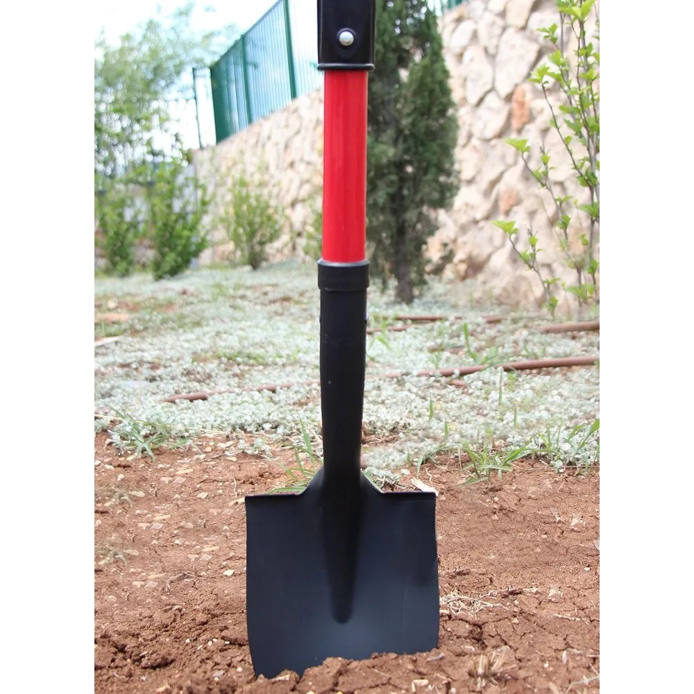 مجرفة مدمجة مستديرة الشكل مع مقبض على شكل حرف D، أداة حفر من الألياف الزجاجية مقاس 20 بوصة لصندوق التخييم في الحديقة