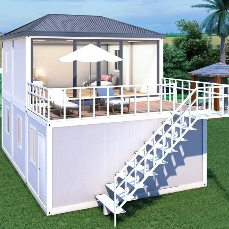 Customized 2 Stories Luxury Fabricated Living Portable Prefabricated Container House for Sale