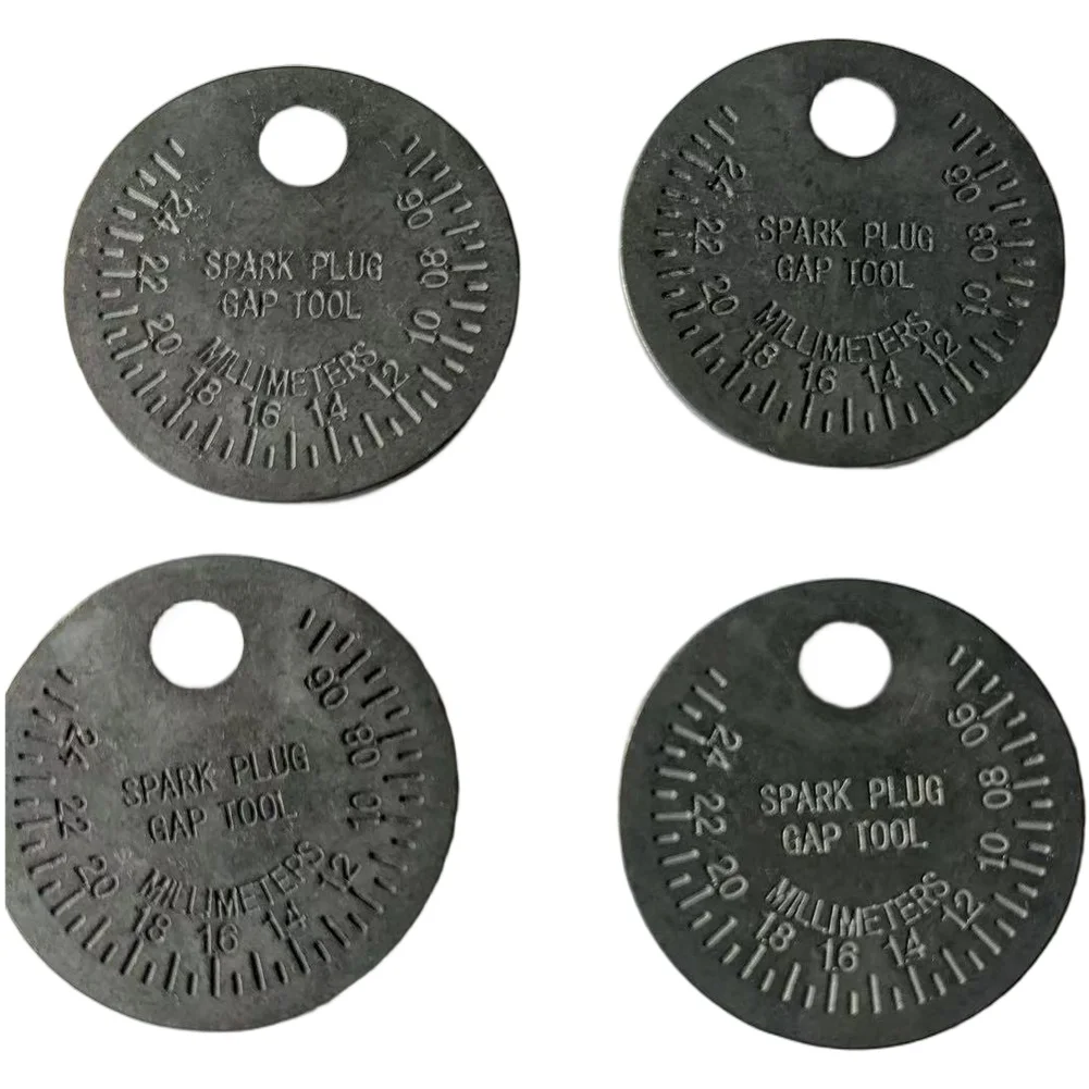 Spark Gap Measuring Tool Coin Gauge 0.5mm To 2.5mm Metric And 0.02 To 0.1 Inch For Imperial Scale Die Cast Metal Black Portable