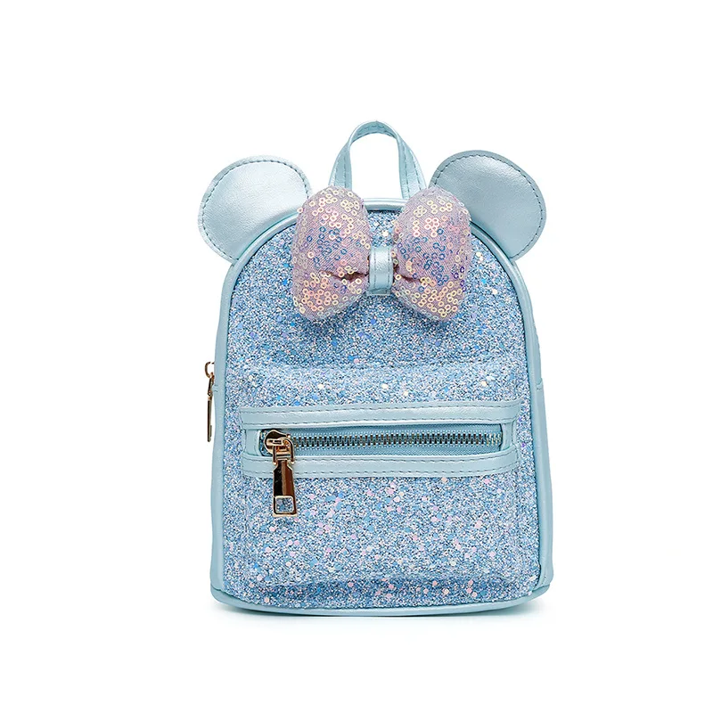 Baby Girls Backpacks Kindergarten SchoolBags Children Fashion Sequin Bow Ears Cute Sequin Princess Storage Bags 2022