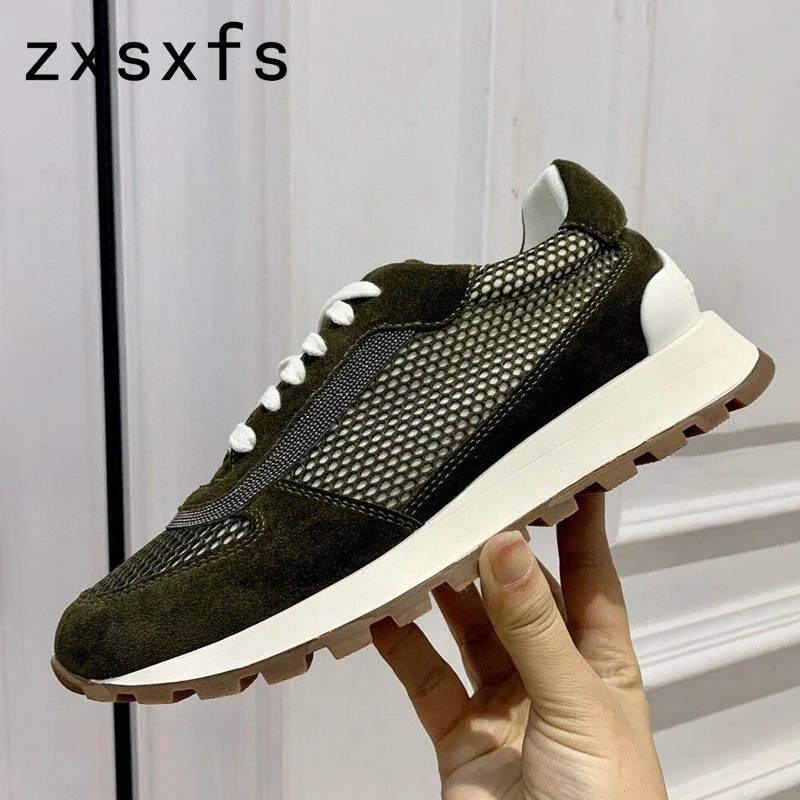 New Breathable Sneakers Flat Driving Shoes Women Round Toe Lace Up Casual Jogging Walk Shoes  Sports Running Shoes 2022