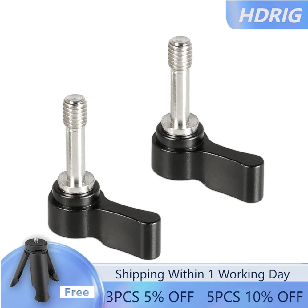 HDRIG M6 Ratchet Wingnut Assembly Knob Black (A Pair）M6 Male Thread and 7mm Thread