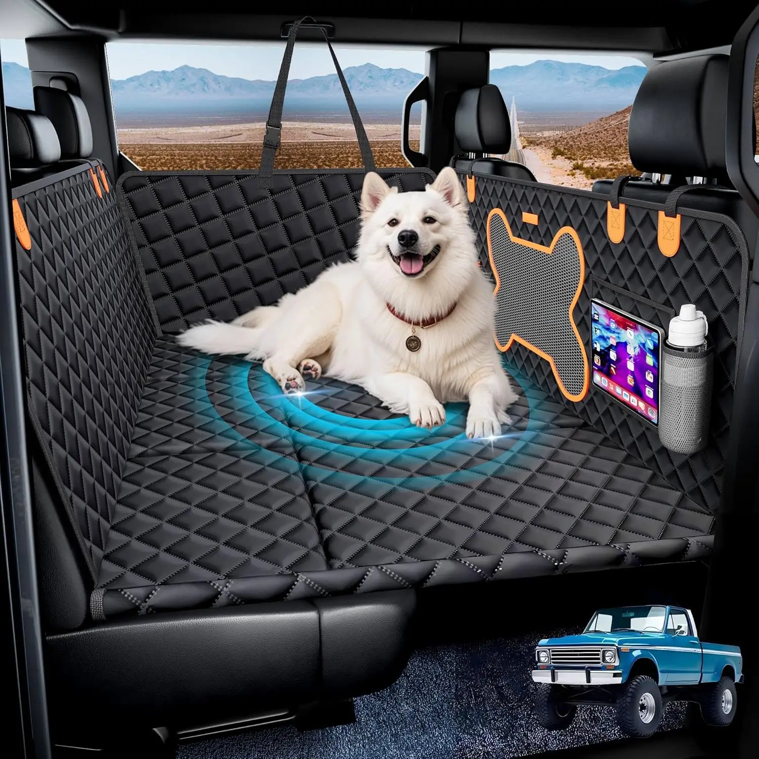 

Heavy-Duty Truck Dog Seat Cover, Waterproof & Scratch-Proof Pet Hammock for Full-Size Trucks and SUVs, Supports Up to 450 lbs