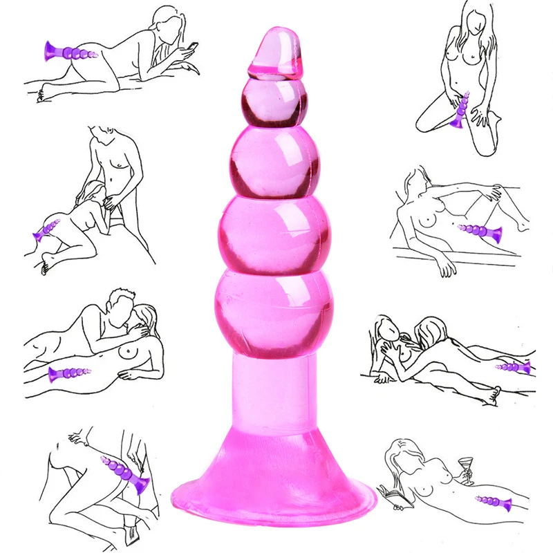 Jelly Anal Beads Suction Cup Dildo Butt Plug Prostate Stimulator Vagina Masturbator Sex Toys For Woman Anus Dilator Sex Shop