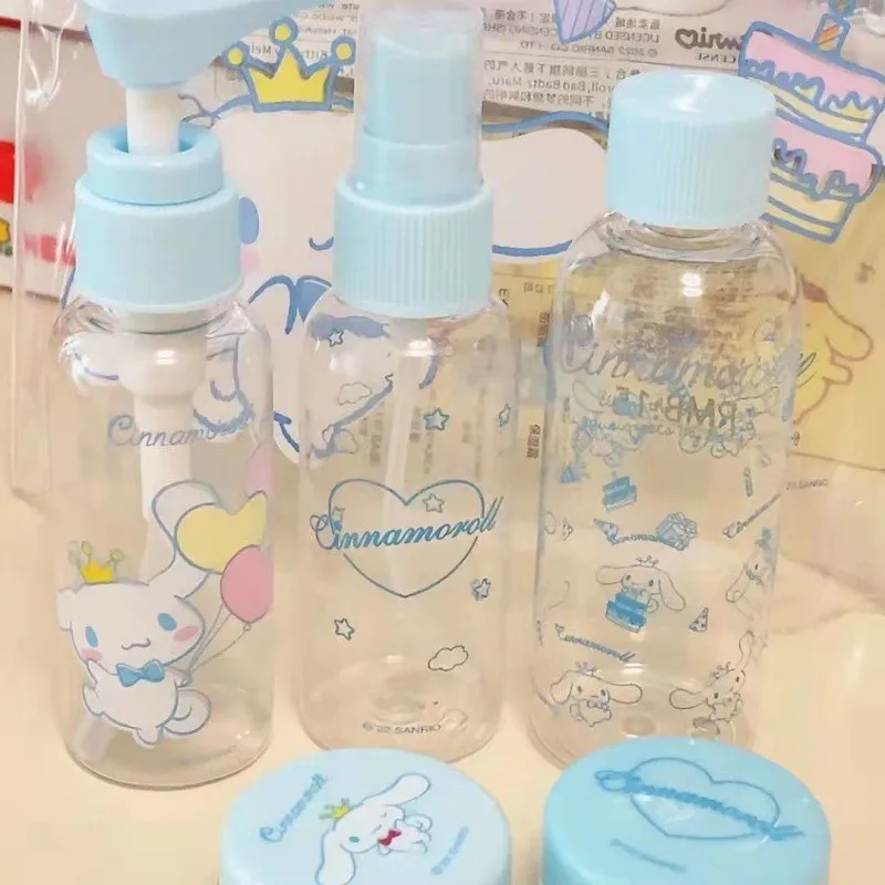 Ins Cinnamoroll Series Sanrio Travel Set High-Color Exquisite Kuromi Dispenser Bottle 5 Pcs Set Girl Carrying Cosmetics By Plane