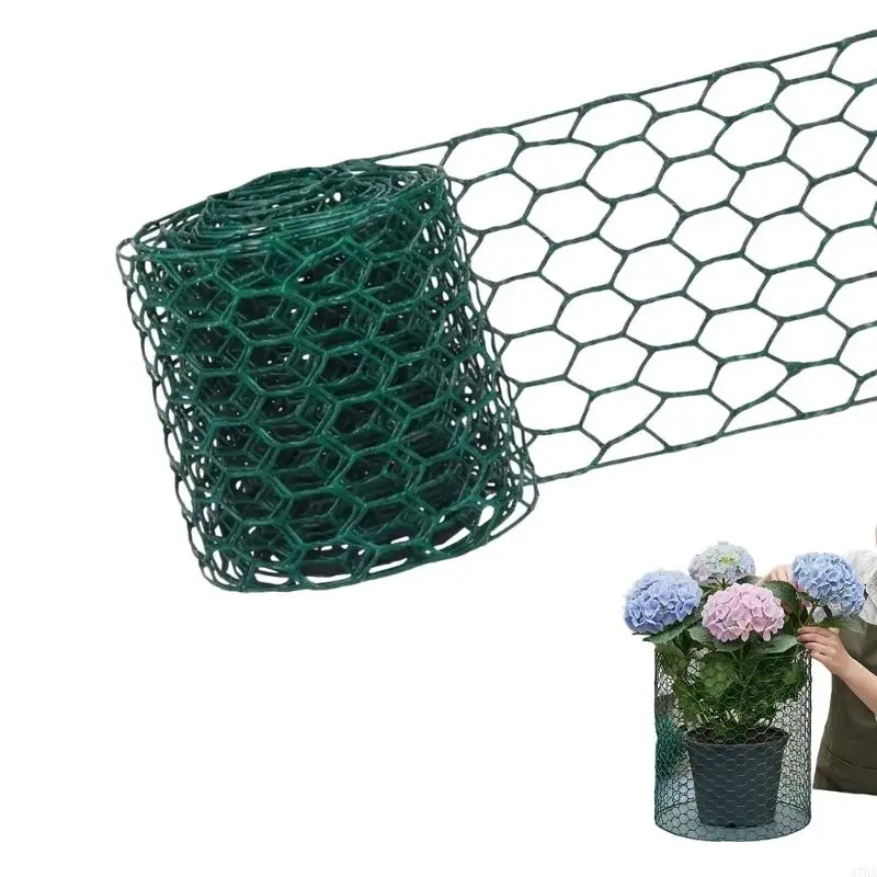 Flower Area Fence Roll 3 Meter x 10 with Green Iron Wire and Fastening Ties for Garden Edging, Support Lines, Yard and 87HA