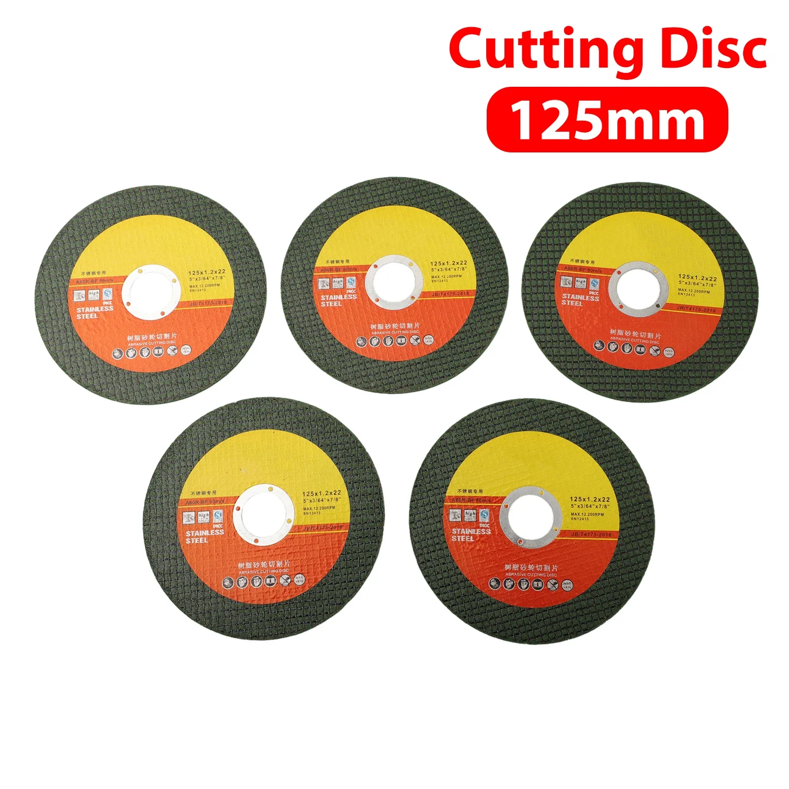 5Pcs 5 Inch 125mm Grinding Wheel Grind Disc Resin Diamond Cutting Disc Inner Diameter 22mm For Angle Grinder Polishing