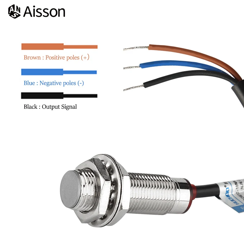 Hall Sensor Proximity Approach Switch NPN Normally Open Three Wire Magnet Induction Capacitive DC 5V-30V 10mm NJK 5002C