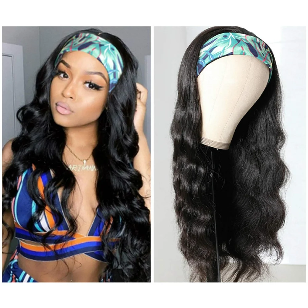 

10-26 Inch Body Wave Headband Wig Human Hair For Women Brazilian Human Hair Wig Full Machine Made Wig Lazy Girls Friendly Remy