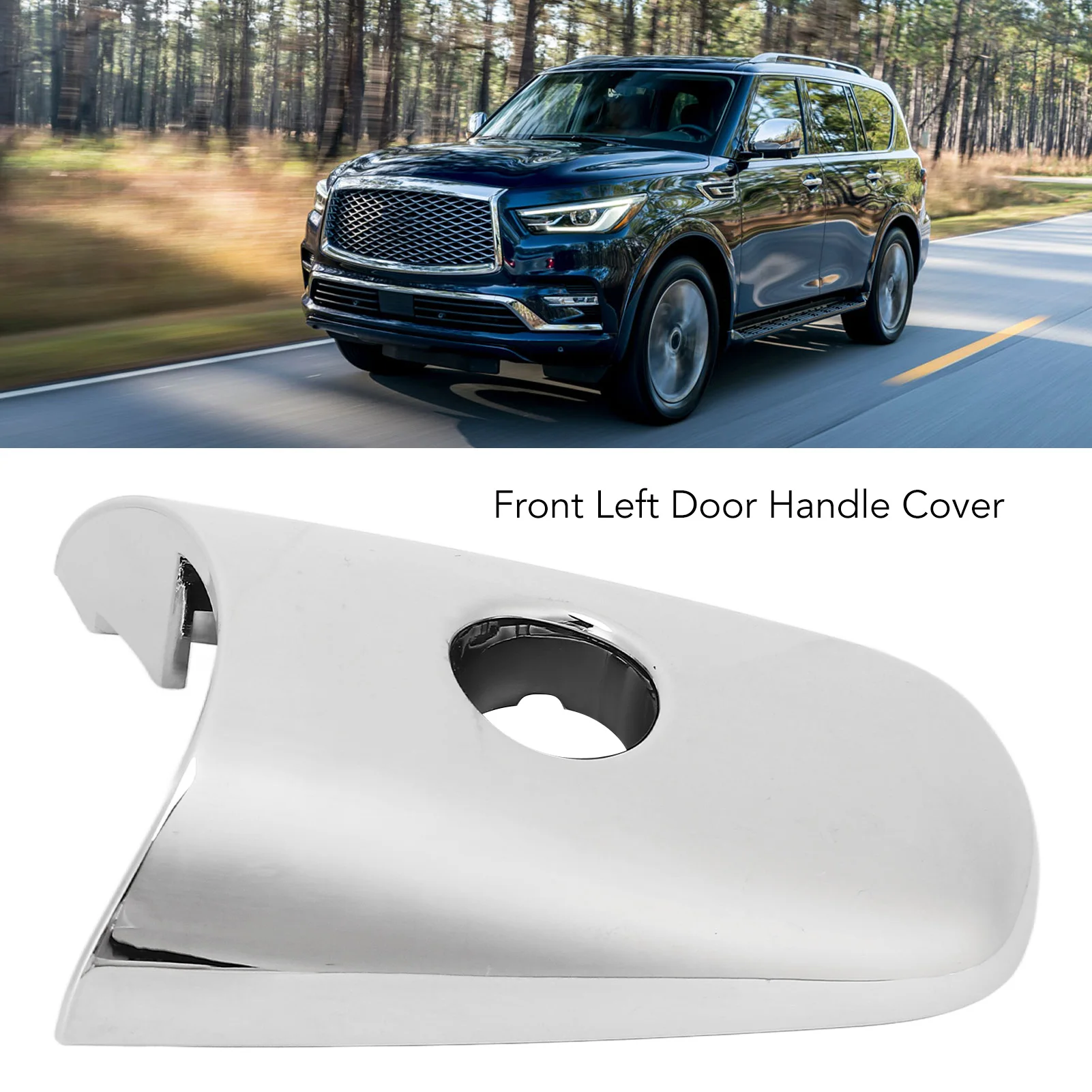 Chrome Door Handle Cover Stable Performance Sporty  Front Left Door Handle Cover  OEM Standard 80646-1BA0A for Car