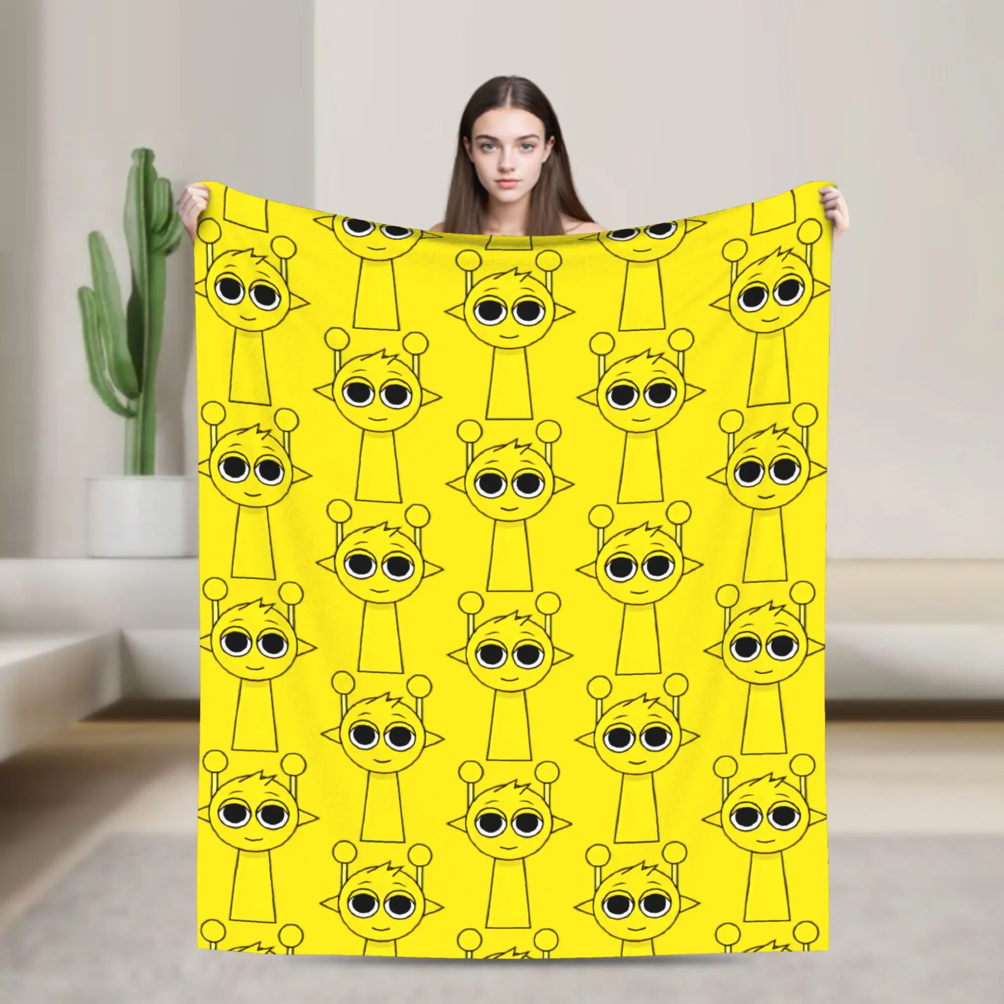 Simon Sprunki Incredibox Fleece Throw Blankets Cartoon Game Blanket for Bed Bedroom Soft Bedroom Quilt,