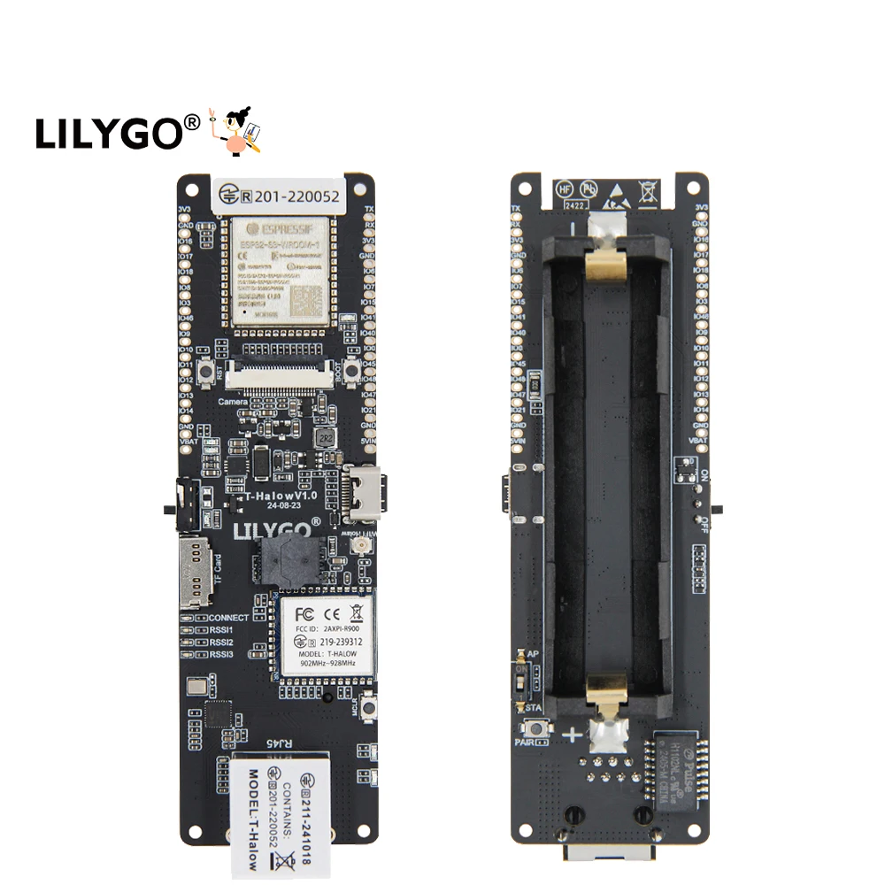 T-HaLow ESP32-S3 Module Low Power IoT Development Board with Wi-Fi HaLow 875M/915M MIC Certification Battery Holder