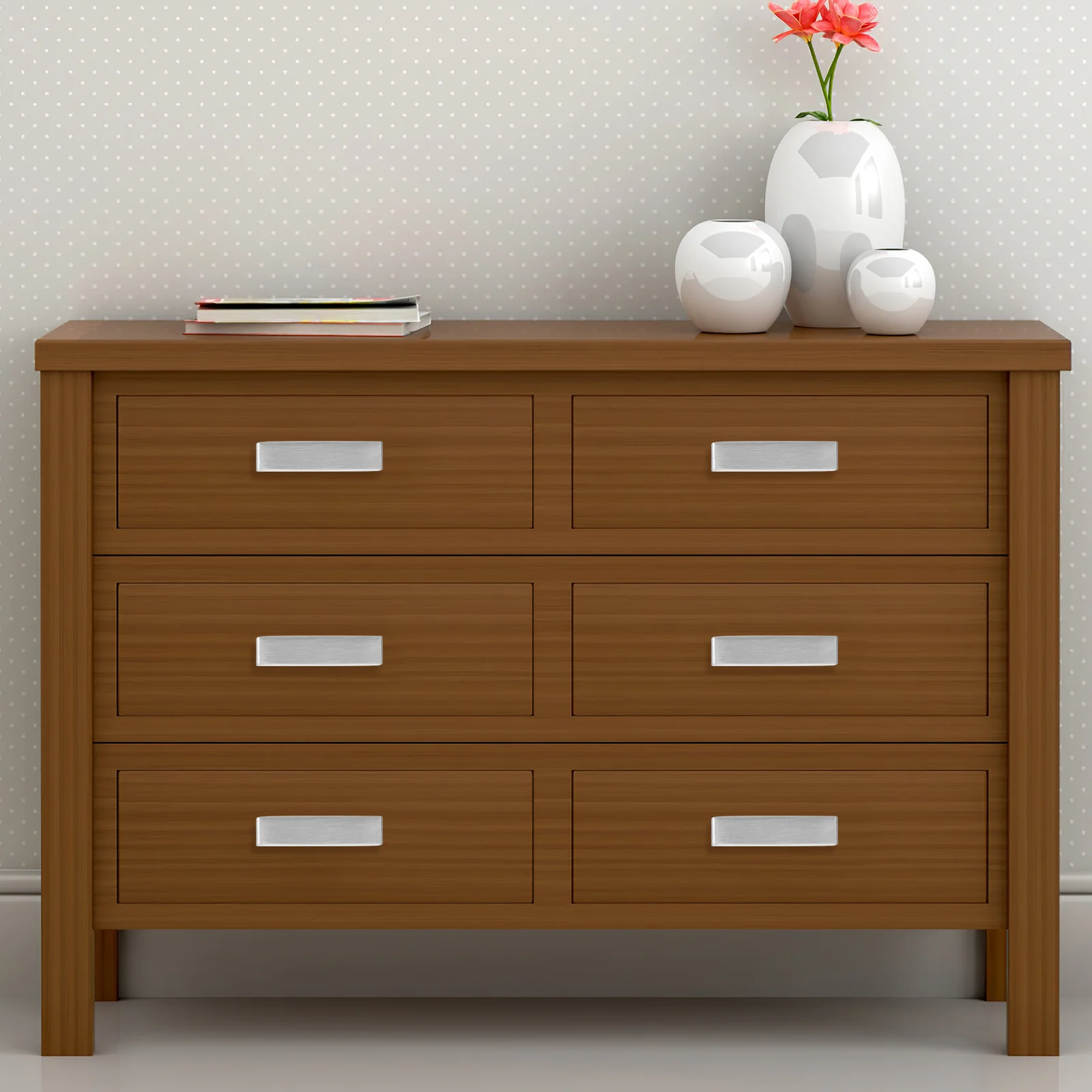 

3Pcs T Bar Cabinet Knobs Stainless Steel Smooth Surface Drawer Handles for Wardrobe Kitchen Silver Cabinet Pulls