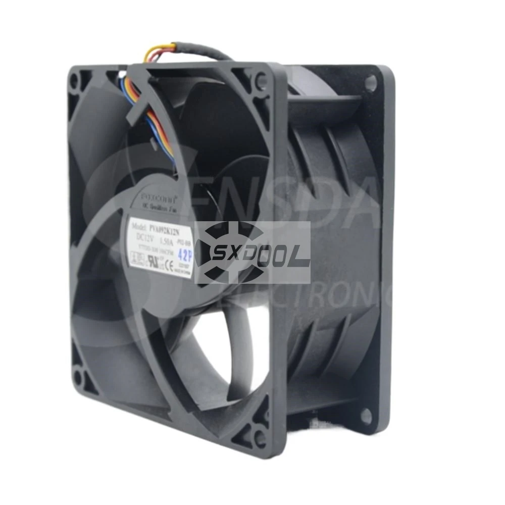 PVA092K12N 9238 92x92x38mm DC 12V 1.50A Axial Cooling Fan, 106CFM High Airflow for Industrial and Server Applications